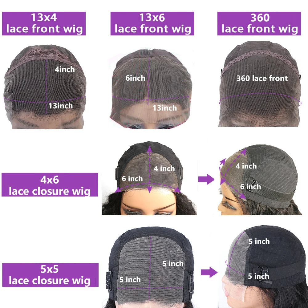 HD Deep Wave 13X4 Lace Frontal Human Hair Wig on Sale 28 30 32 Inch Brazilian Remy 200% Density Curly 4X4 Closure Wigs for Women