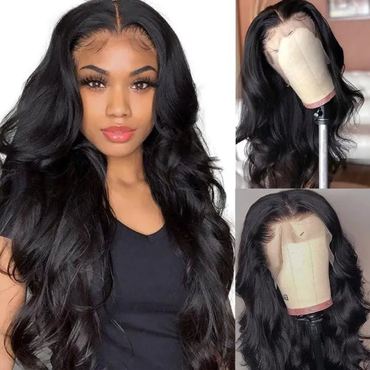Lace Front Wigs Human Hair 13X4 Body Wave Transparent Lace Frontal Wigs 180% Density with Baby Hair Pre Plucked