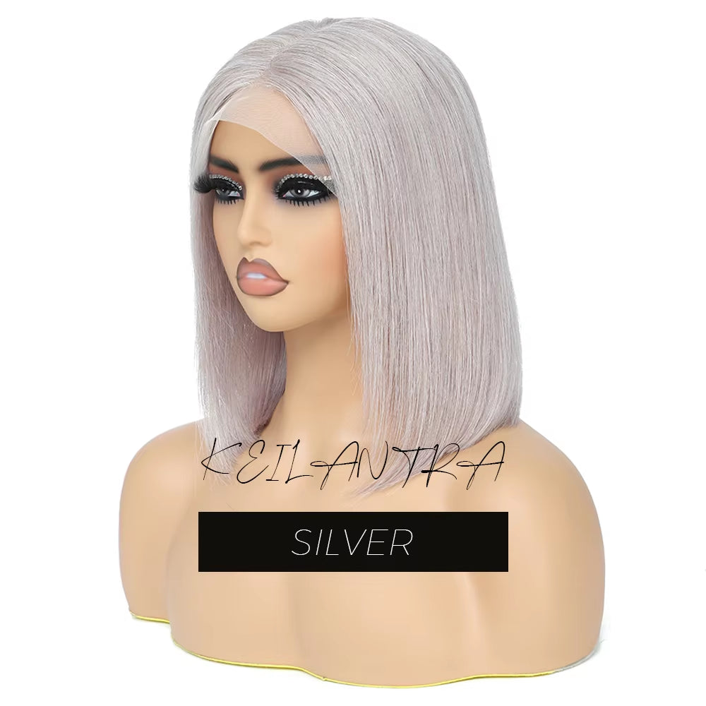 Grey Lace Front Wigs BOB Hair Grey Human Hair Wigs BOB Wig Straight 13X4 Lace Frontal Wig Colored Human Hair Wigs