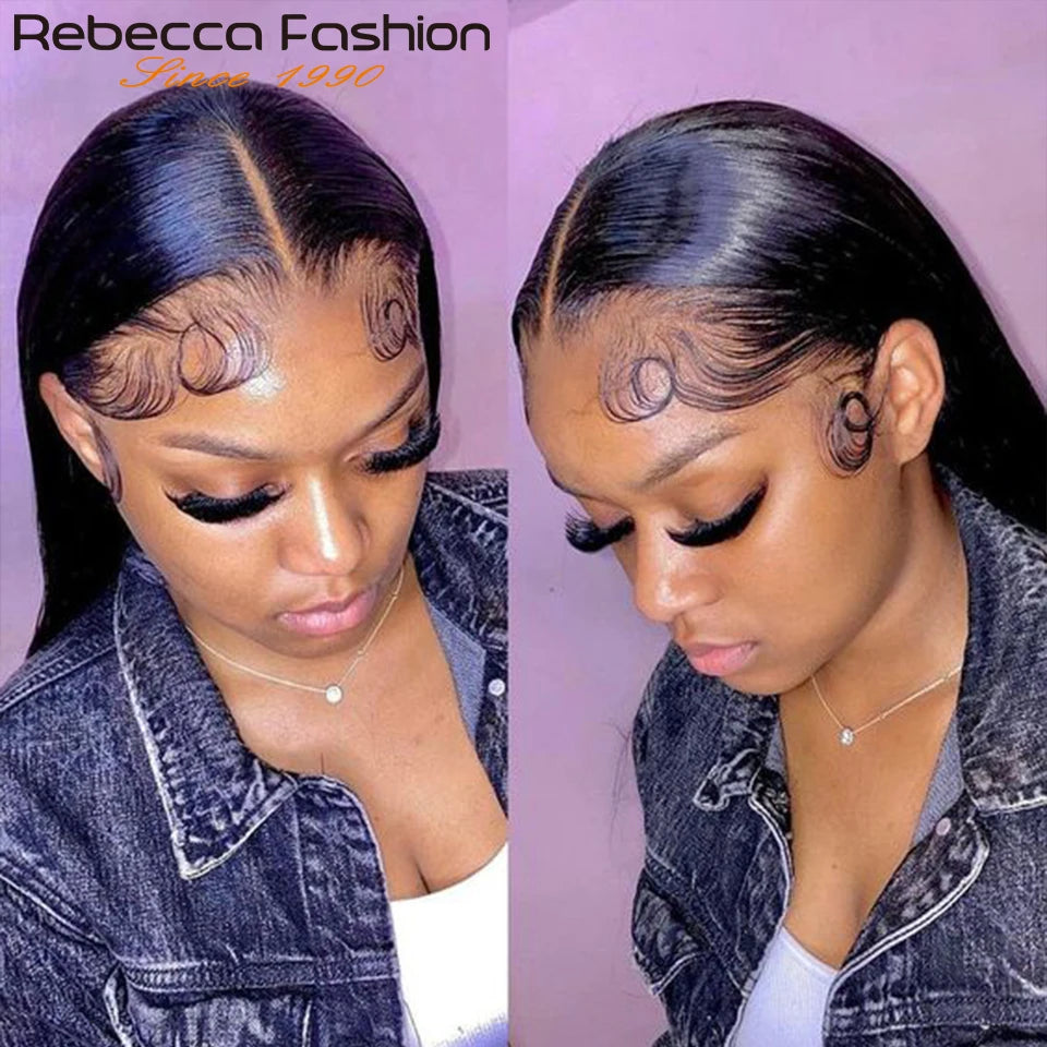180D 13X4 Straight Lace Front Wig Human Hair Wigs Lace Wigs Pre Plucked Brazilian Straight Frontal Wig Human Hair Lace Front Wig