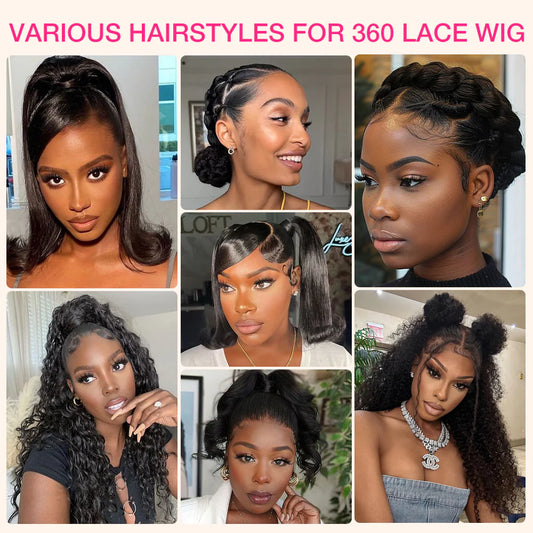 Upgrade Glueless 360 Lace Frontal Wigs with Hidden Strap Ready & Go Water Wave Affordable Human Hair Wigs 220% Density