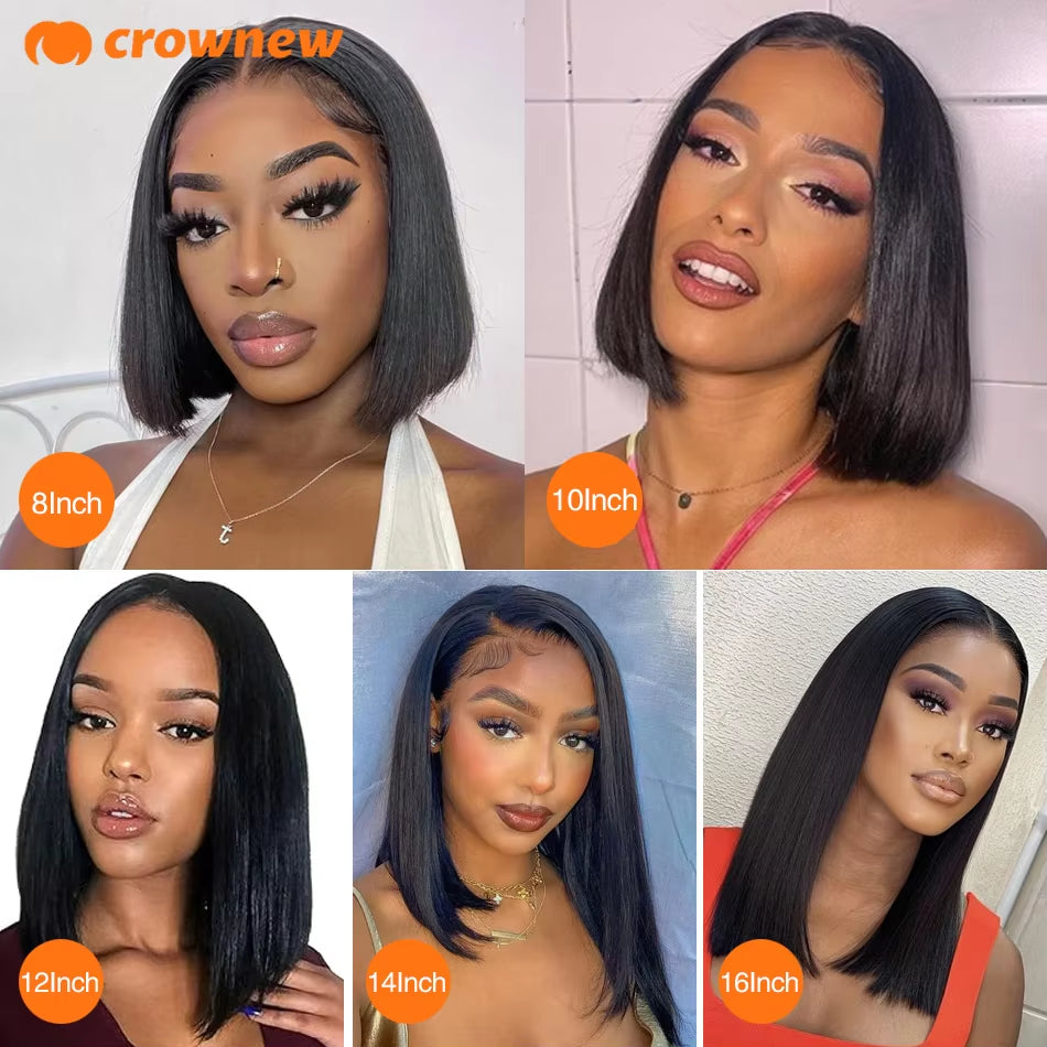 Bob Wig Human Hair Lace Front Wigs Human Hair 100% Human Hair Wigs Hd Transparent 13X4 Straight Lace Frontal Bob Wigs Cheap Wigs