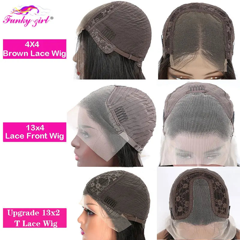 Brazilian Straight Bob Wig Human Hair Lace Front Wigs Pre-Pucked Short Bob Lace Part Wig for Women Human Hair Wigs
