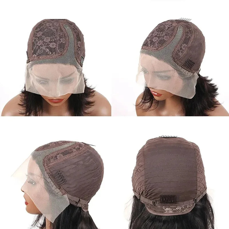 Cheap Short Bob Wigs Human Hair Lace Front Wigs for Black Women Wholesale Raw Indian Remy Pre Plucked Straight Hair Wig Vendor