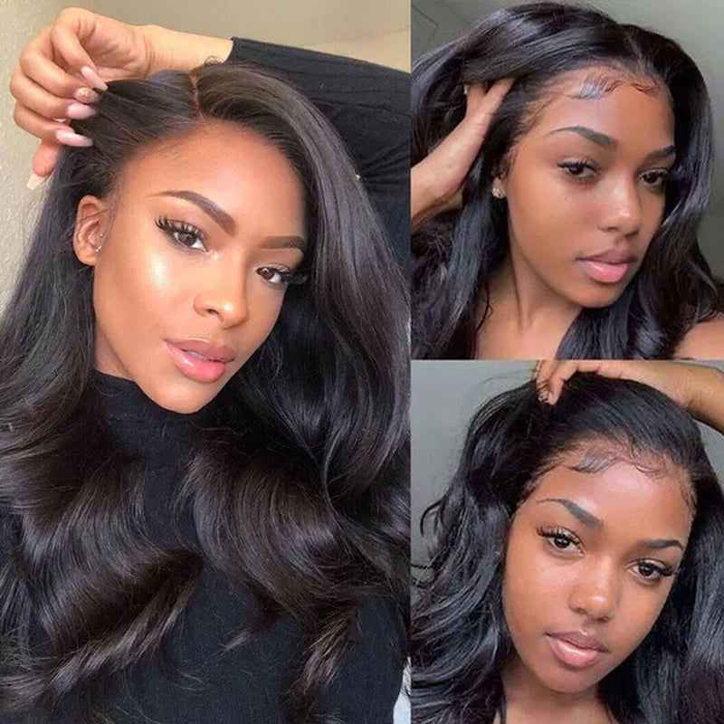 Lace Front Wigs Human Hair 13X4 Body Wave Transparent Lace Frontal Wigs 180% Density with Baby Hair Pre Plucked