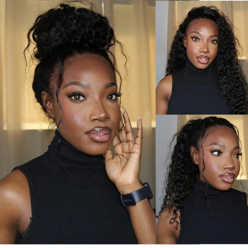 220% Density Glueless 360 Lace Frontal Wigs with Hidden Elastic String Ready & Go Affordable Snug Fit Human Hair Wigs Special Sale