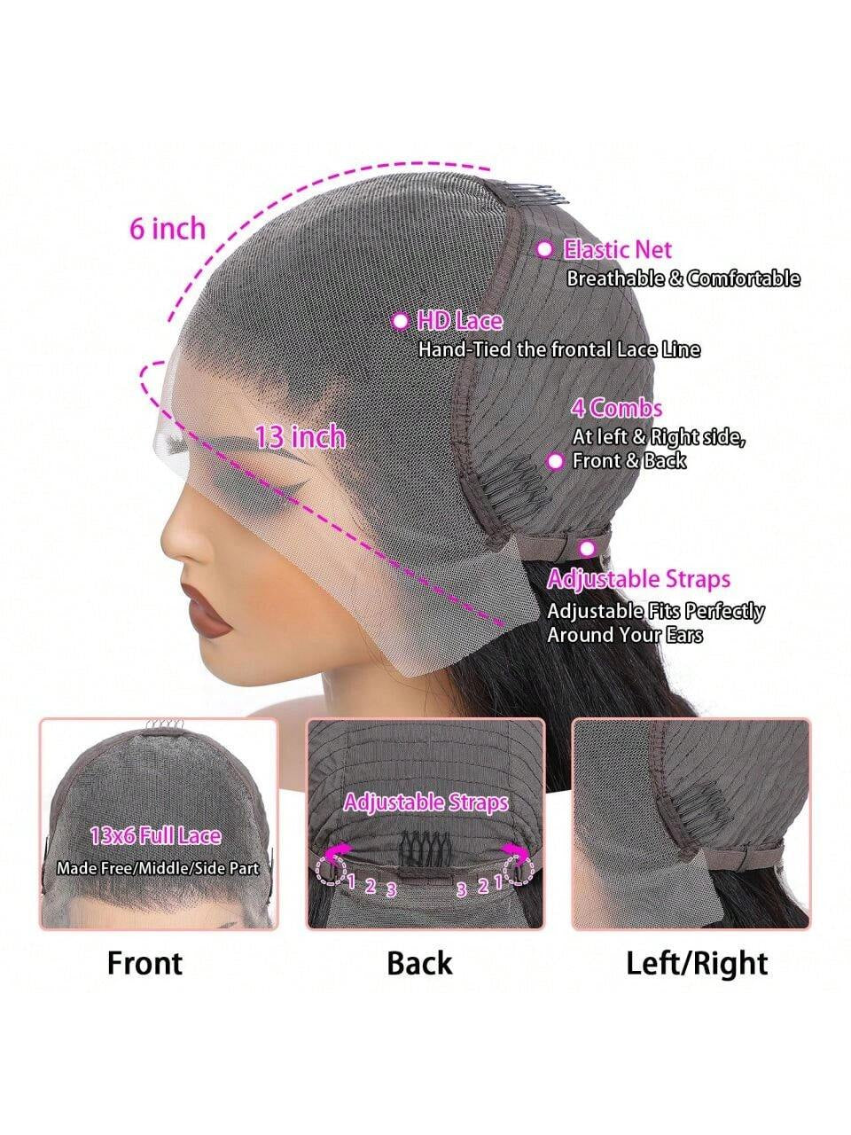 38-42Inch 13X4 Ear to Ear Body Wave Lace Front Wigs Human Hair 200% HD Transparent Frontal Glueless Air Wigs Human Hair with Baby Hair for Women High Density Brazilian Virgin 5X5 13X6 Human Hair Wig