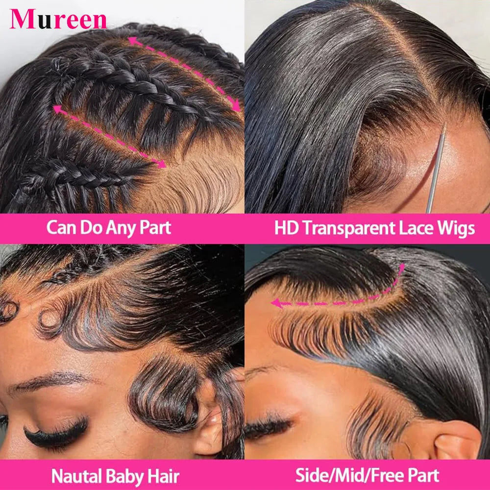 250% Density Straight Hair 13X6 HD Lace Frontal Wig Human Hair 13X4 Full Lace Front Wig for Women Human Hair Wigs
