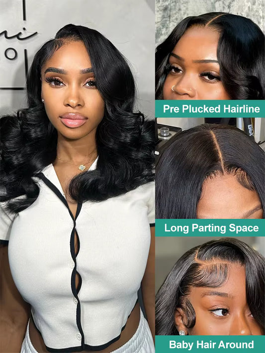 Transparent Short Bob Body Wave 13X4 13X6 Lace Front Human Hair Wigs Lace Frontal 5X5 Closure Brazilian Remy Hair Wig