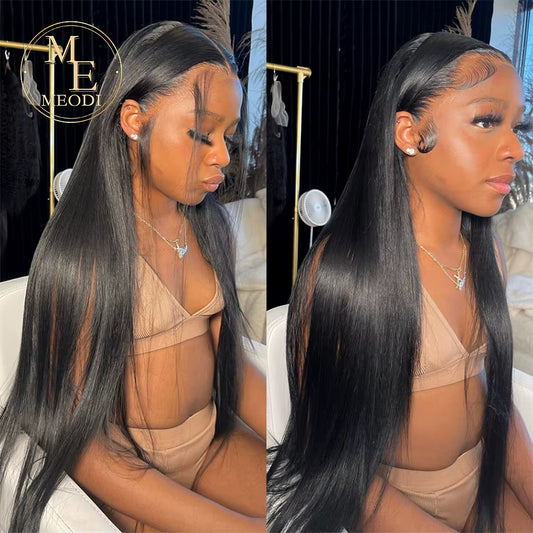 40 Inch Bone Straight 13X4 13X6 Hd Transparent Lace Frontal Wig 360 Brazilian 200 Density Human Hair Lace Front Wigs for Women