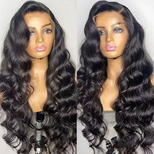 Transparent Body Wave Lace Front Wig 220 Raw Wavy Human Hair Lace Front Wigs Pre Plucked Body Wave Frontal 4X4 Lace Closure Wigs