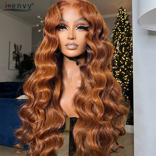 13X6 Ginger Blonde Lace Front Wigs Pre Pluck Body Wave Colored Red 13X4 Hd Lace Frontal Human Hair Wigs Burgundy Lace Front Wigs