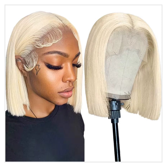 13X4 13X6 Blonde Bob Wig Lace Front Human Hair Wigs 613 Straight HD Lace Frontal Wig Bob Glueless Wig Human Hair Ready to Wear