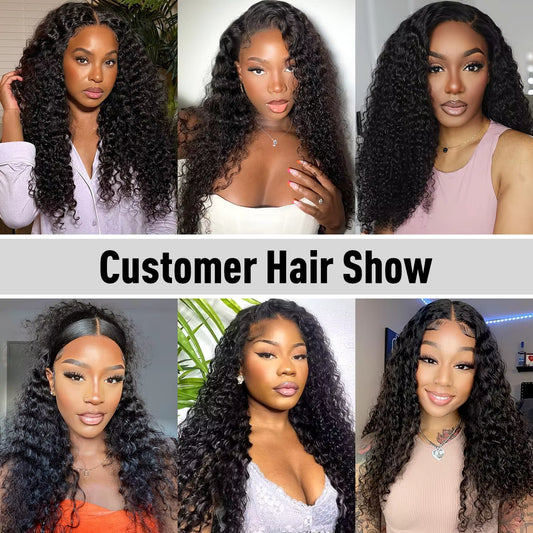 13X4 Lace Front Wigs Kinky Curly Human Hair Wig Transparet Water Wave Lace Frontal Wigs for Women Lace Front Wig Human Hair