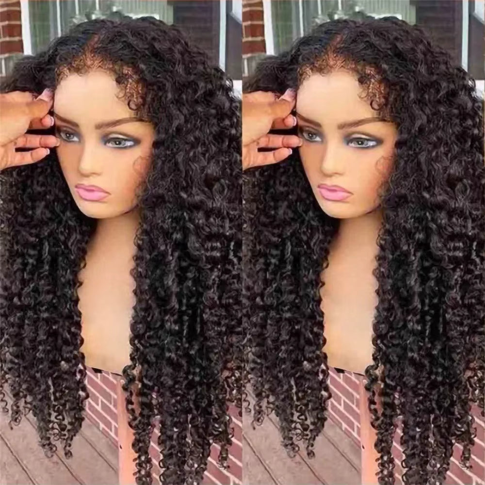 180 Density Human Hair Lace Wig Kinky Curly Edged Wigs Transparent Lace Wigs for Women Human Hair Remy Brazilian 28 30 Inch
