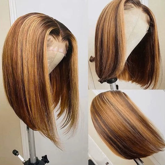 Highlight Wig Human Hair Bob Wig Short Straight Body Curly Bob Wig Lace Front Human Hair Wigs Piano Cheap Wig on Clearance Seal