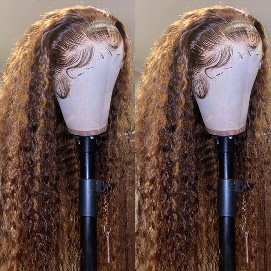 Highlight Blonde Lace Front Wig Human Hair 13X4 13X6 Hd Lace Frontal Wig Ombre Deep Wave Curly Lace Front Human Hair Wig