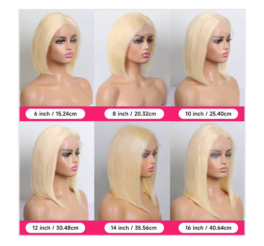 613 Blonde Bob Wig 13X6 13X4 Lace Frontal 5X5 Closure Wig Straight Brazilian Human Hair Lace Front Wigs for Women Pre Plucked