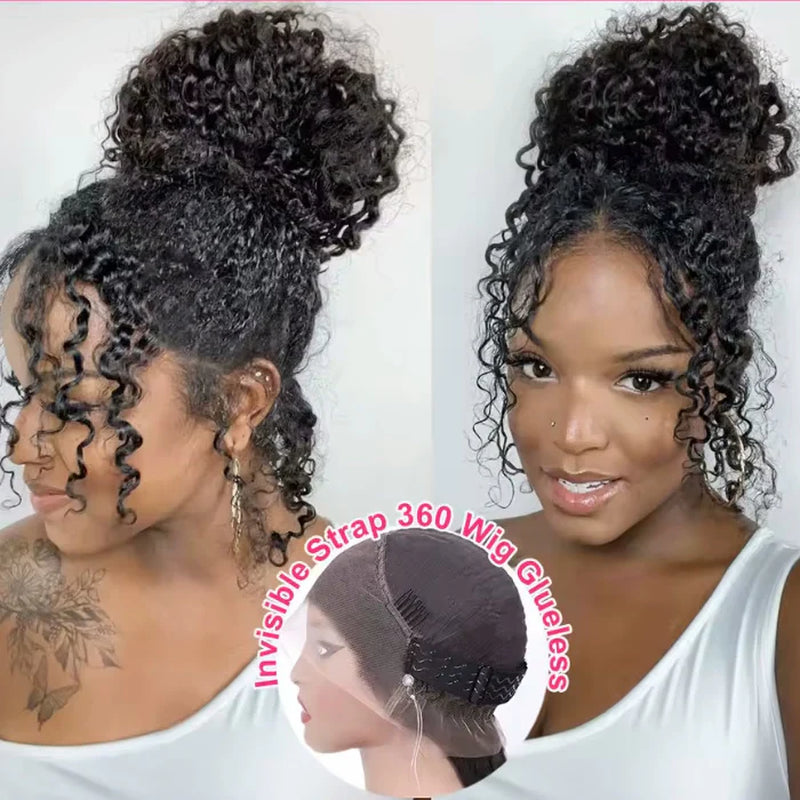 220% Density Glueless 360 Lace Frontal Wigs with Hidden Elastic String Ready & Go Affordable Snug Fit Human Hair Wigs Special Sale