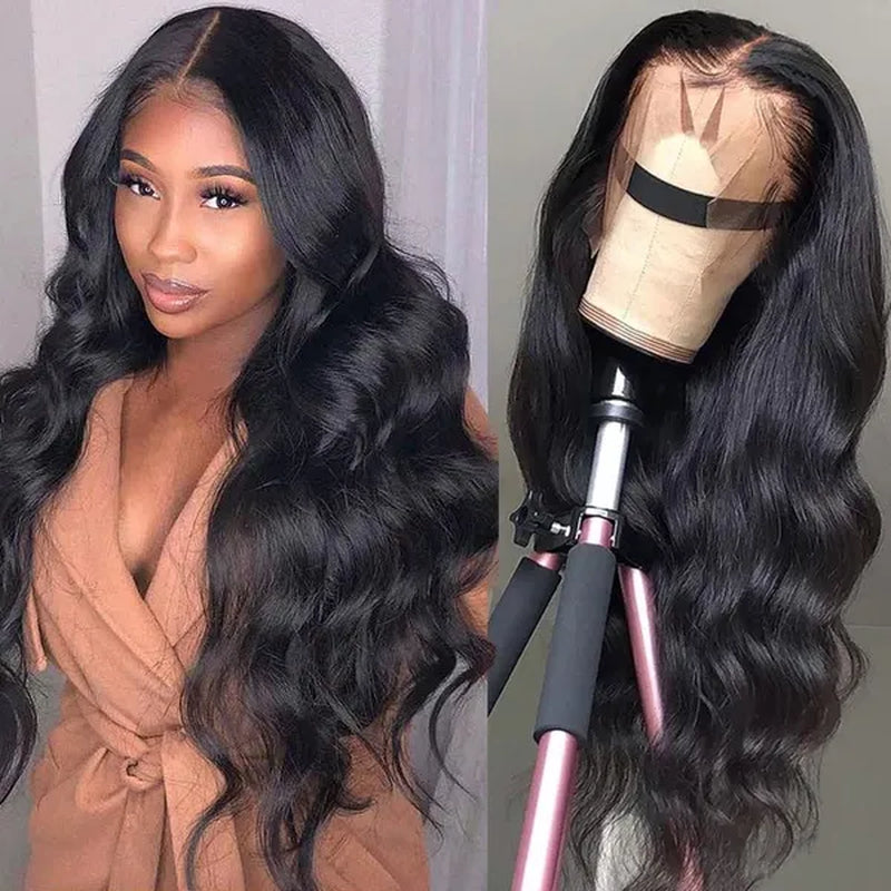 Lace Front Wigs Human Hair 13X4 Body Wave Transparent Lace Frontal Wigs 180% Density with Baby Hair Pre Plucked