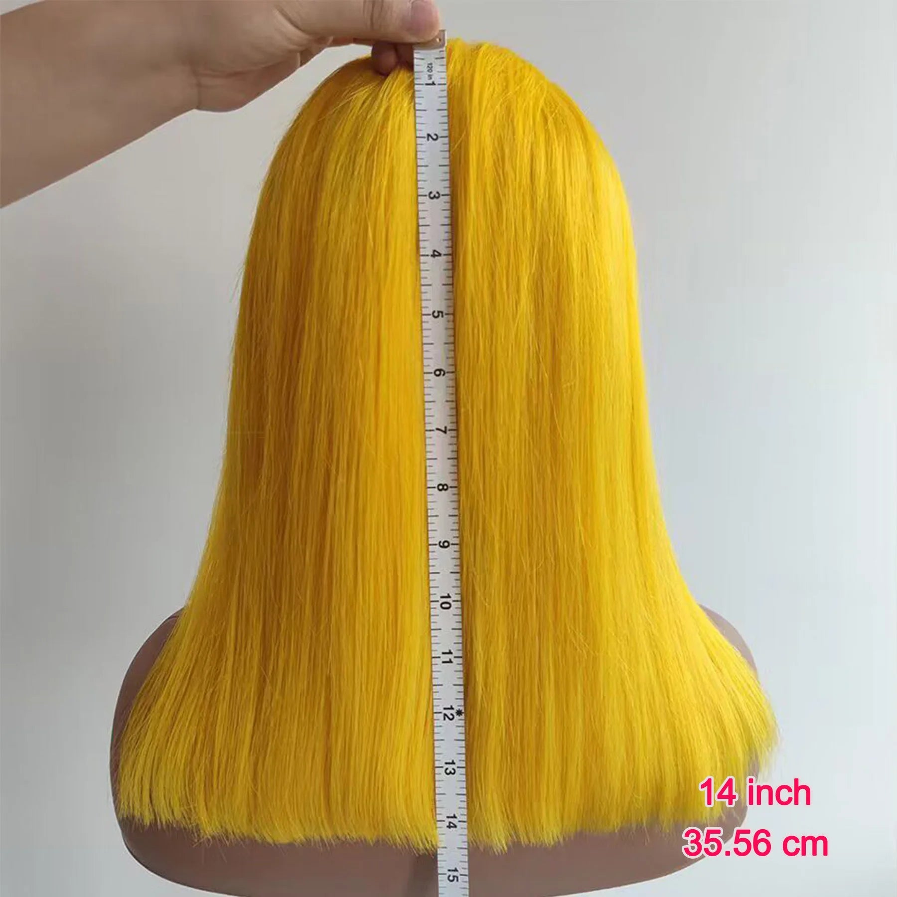 Yellow Bob Wig Human Hair 13X4 Transparent Lace Front Human Hair Wigs 180% Density Brazilian Remy Human Hair Short Lace Bob Wig