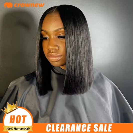 Bob Wig Human Hair Lace Front Wigs Human Hair 100% Human Hair Wigs Hd Transparent 13X4 Straight Lace Frontal Bob Wigs Cheap Wigs