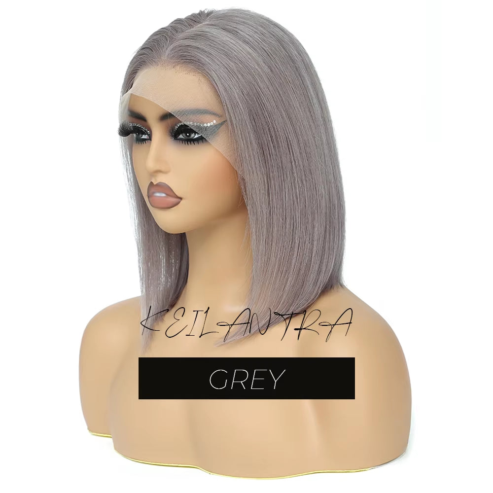 Grey Lace Front Wigs BOB Hair Grey Human Hair Wigs BOB Wig Straight 13X4 Lace Frontal Wig Colored Human Hair Wigs